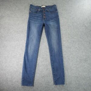 Madewell Jeans Womens 26 Blue 9 Inch Mid Rise‎ Skinny Raw Hem